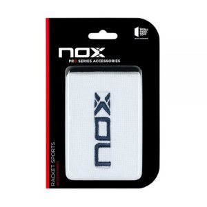 MUÑEQUERA NOX BLANCO LOGO AZUL