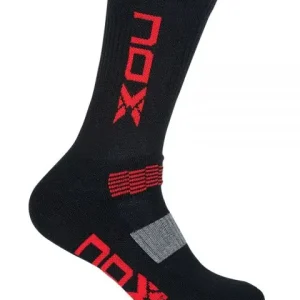 CALCETINES TÉCNICOS MEDIA CAÑA NOX NEGRO LOGO ROJO VERTICAL - Talla única